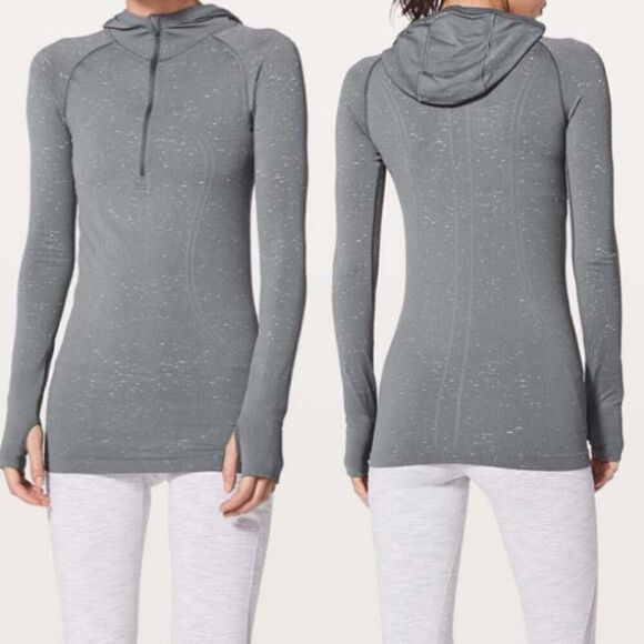 Lululemon Swiftly Tech Hooded Half Zip Long Sleeve in Nebula and White - Women’s - Picture 1 of 11
